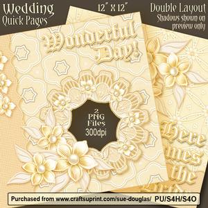 Scrapbooking Quick Pages - Wedding - 12"x12" Double Layout