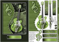 Green Guitar Decoupage