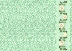 Green Fancy Embossed with Floral Border