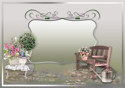 Bench Summer Gardening A4 Landscape (tent) Insert Plate