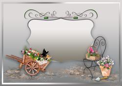 Wheelbarrow Summer Gardening A4 Landscape Tent Insert Plate