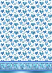 Aqua Pretty Hearts with a Hearts Border