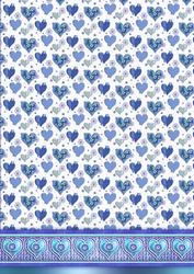 Blue Pretty Hearts with a Hearts Border