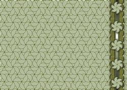 Moss Pinwheel with Suede Scalloped Border