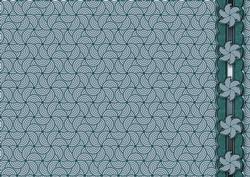 Teal Pinwheel with Suede Scalloped Border