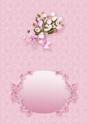 Pink Spring Flowers in a Basket Matching A5 Insert Sheet