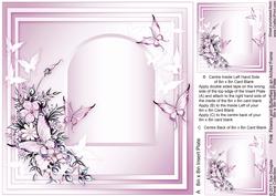 Pink Flowers and Butterflies Arch - Insert Plate 8in x 8in