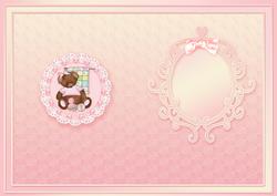 Tattered Teddy Baby Girl Matching A5 Insert