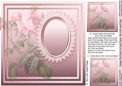 Vintage Pink Rose in a Lace Frame - 8in x 8in Insert Plate