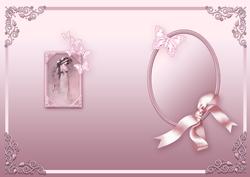 Vintage Lady in a Pink Butterfly Frame Matching A5 Insert