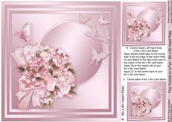 Pink Orchids on a Fan - 8in x 8in Insert Plate
