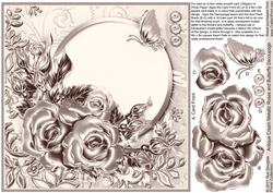 Antique Cream Metallic Roses and Butterfly Decoupage