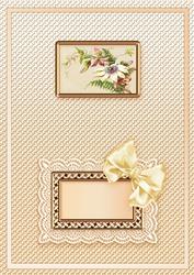 Vintage Floral Spray on a Broiderie Anglaise Frame A5 Insert