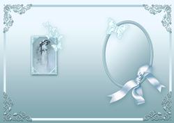 Vintage Lady in an Aqua Butterfly Frame Matching A5 Insert