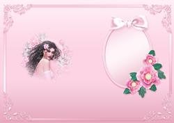 Young Lady in a Pink Floral Frame Matching A5 Insert
