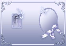 Vintage Lady in an Blue Butterfly Frame Matching A5 Insert