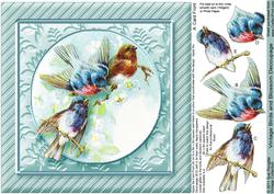Vintage Birds and Blossom 8in x 8in Decoupage