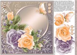 Gold Roses and Butterfly Decoupage