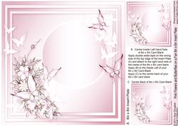 Pink Flowers and Butterflies on a Fan - 8" x 8" Insert Plate