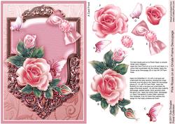Pink Roses on an Ornate Frame