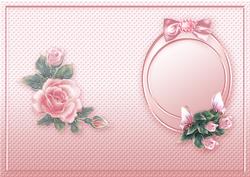 Pink Roses on an Ornate Frame Matching A5 Insert