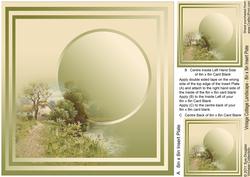 Vintage Cottage Landscape Decoupage - 8in x 8in Insert Plate
