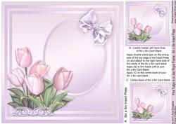 Pink Tulips in a Lilac Rope Frame - 8in x 8in Insert Plate