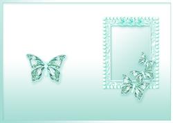 Aqua Butterflies Pearls and Lace Matching A5 Insert