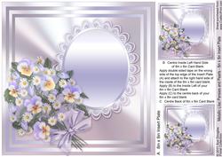 Metallic Lilac Pansies and Pearls - 8in x 8in Insert Plate