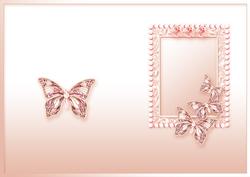 Peach Butterflies Pearls and Lace Matching A5 Insert
