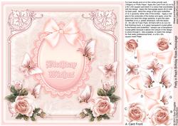 Pretty in Peach Birthday Roses - 8in x 8in Decoupage