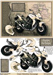 Cream Motorbike Decoupage