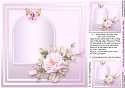 Pink Roses on a Lilac Satin Shield - 8in x 8in Insert Plate