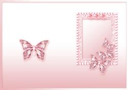 Pale Pink Butterflies Pearls and Lace Matching A5 Insert