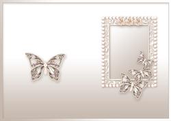 Taupe Butterflies Pearls and Lace Matching A5 Insert