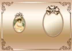 Vintage Lady in an Ornate Frame Matching A5 Insert
