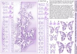 Pale Lilac Butterflies Pearls and Lace Decoupage