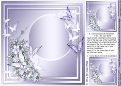 Grape Flowers and Butterflies on a Fan - 8in x 8in Ins Plate