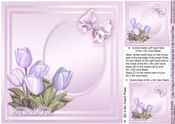 Lilac Tulips in a Pink Rope Frame - 8in x 8in Insert Plate