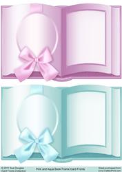Pink and Aqua Book Frame Card Fronts