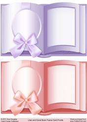 Lilac and Coral Book Frame Card Fronts