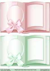 Peach and Green Book Frame Card Fronts