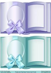 Purple and Teal Book Frame Card Fronts