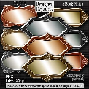 Designer Resource - Metallic Book Plates