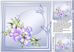 Blue Anemones on a Lace Fan - 8in x 8in Insert Plate