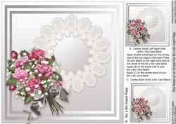 Pink Roses on an Ornate Fan - 8in x 8in Insert Plate