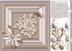 Caramel Roses in a Frame 8in x 8in Decoupage