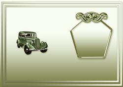 Classic Green Car in a Frame Matching A5 Insert