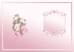 White Roses on a Pink Embossed Mat Matching A5 Insert