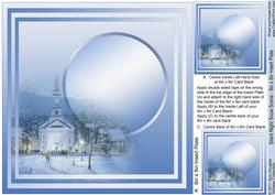 Silent Night Snow Scene - 8in x 8in Insert Plate